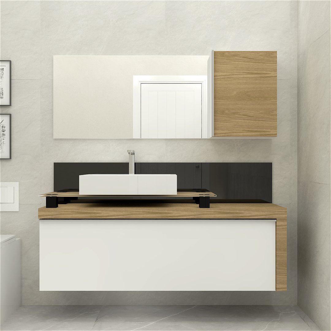 Conjunto para Banheiro Cristalo 120cm Mazzu